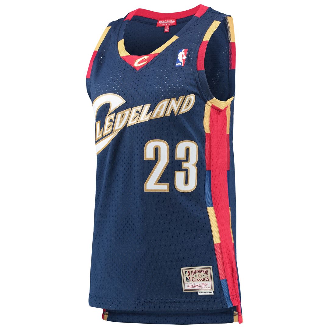 Cleveland Cavaliers LeBron James Mitchell & Ness Women's Hardwood Classics Swingman Jersey - Navy