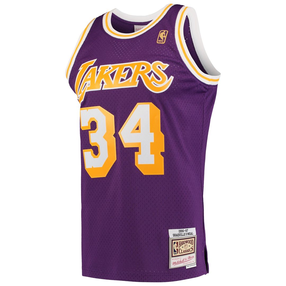 Los Angeles Lakers Shaquille O'Neal Mitchell & Ness Hardwood Classics Swingman Jersey - Purple