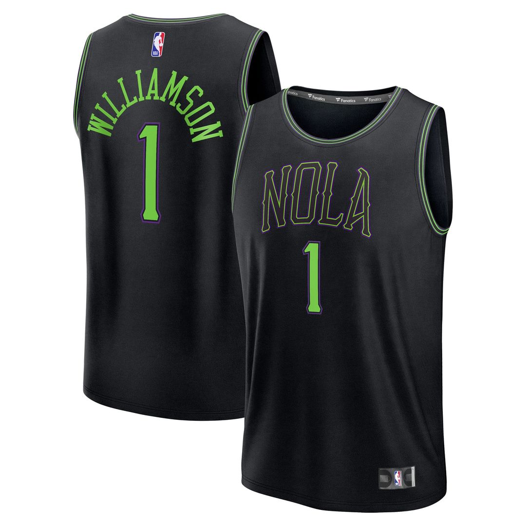 New Orleans Pelicans Zion Williamson Fanatics 2025/26 City Edition Fast Break Jersey - Black