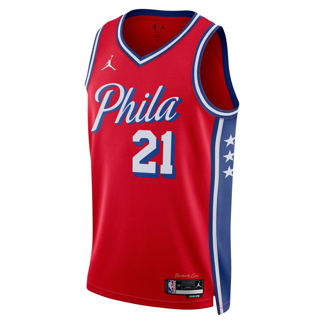 Philadelphia 76ers Joel Embiid Jordan Brand Unisex Swingman Jersey - Statement Edition - Red