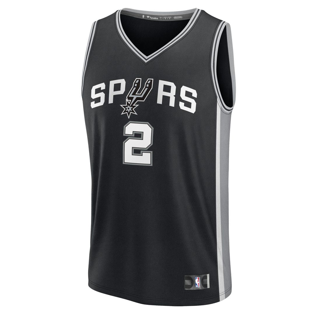 San Antonio Spurs Dylan Harper Fanatics 2025 NBA Draft First Round Pick Fast Break Replica Jersey - Icon Edition - Black