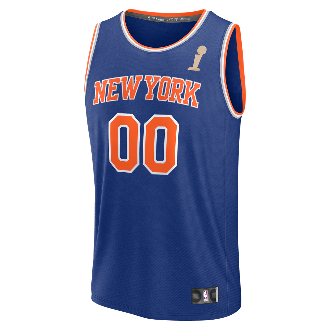 New York Knicks Fanatics Youth 2026 NBA Finals Fast Break Custom Jersey - Icon Edition - Blue