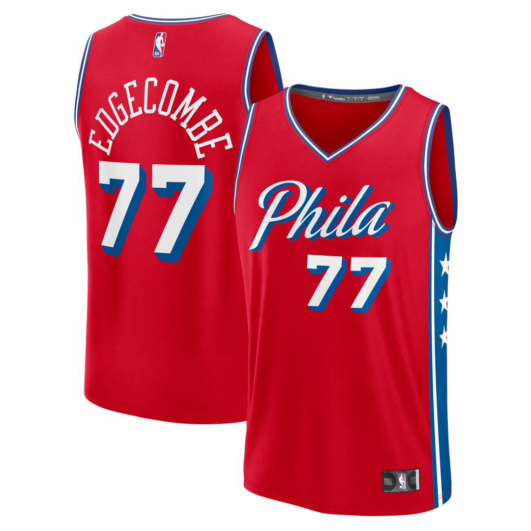 Philadelphia 76ers VJ Edgecombe Fanatics Fast Break Replica Player Jersey - Statement Edition - Red