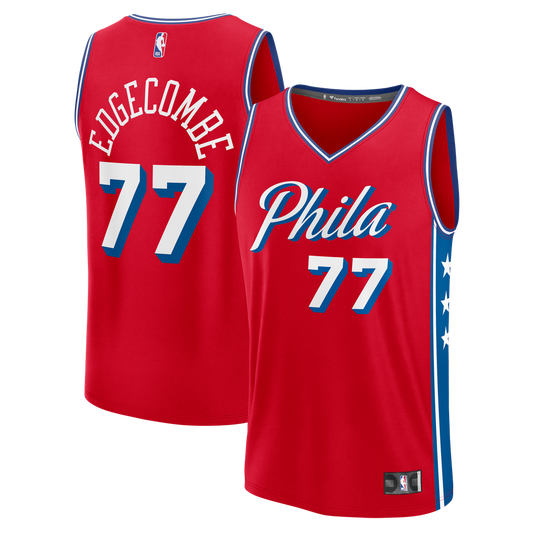 Philadelphia 76ers VJ Edgecombe Fanatics Fast Break Replica Player Jersey - Statement Edition - Red