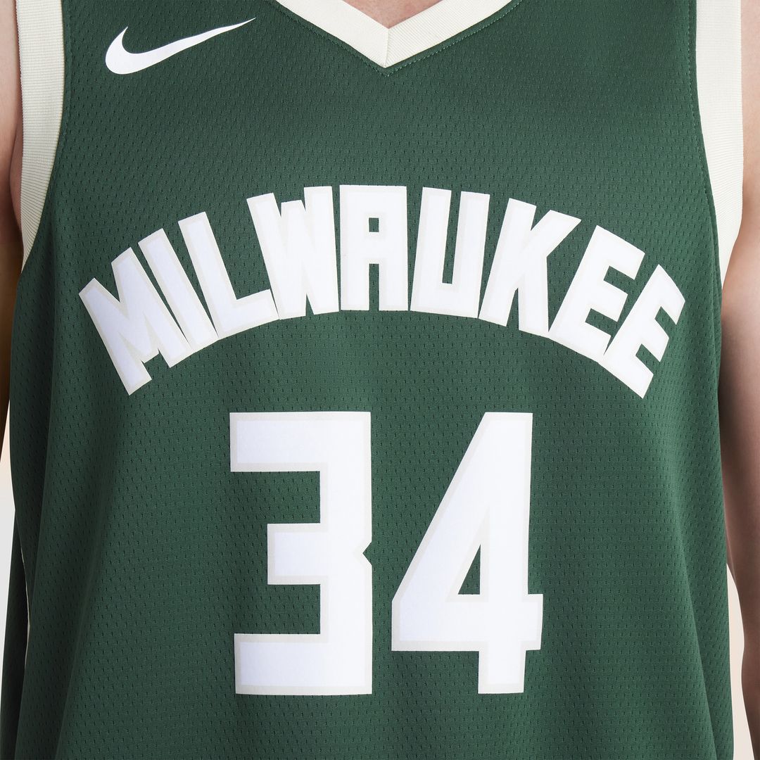 Milwaukee Bucks Giannis Antetokounmpo Nike Unisex Swingman Jersey - Icon Edition - Hunter Green