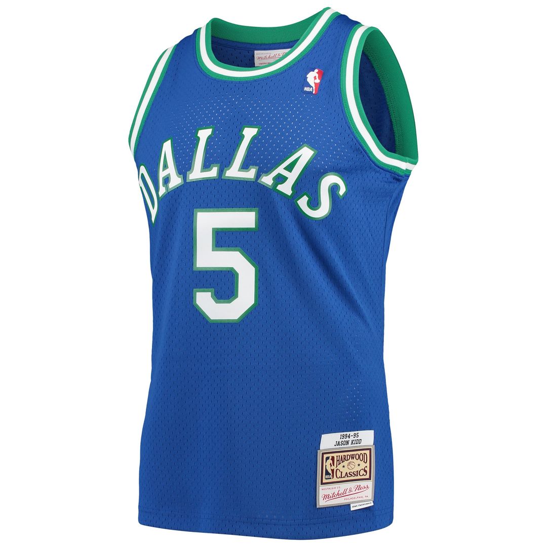 Dallas Mavericks Jason Kidd Mitchell & Ness 1994/95 Hardwood Classics Swingman Jersey - Blue