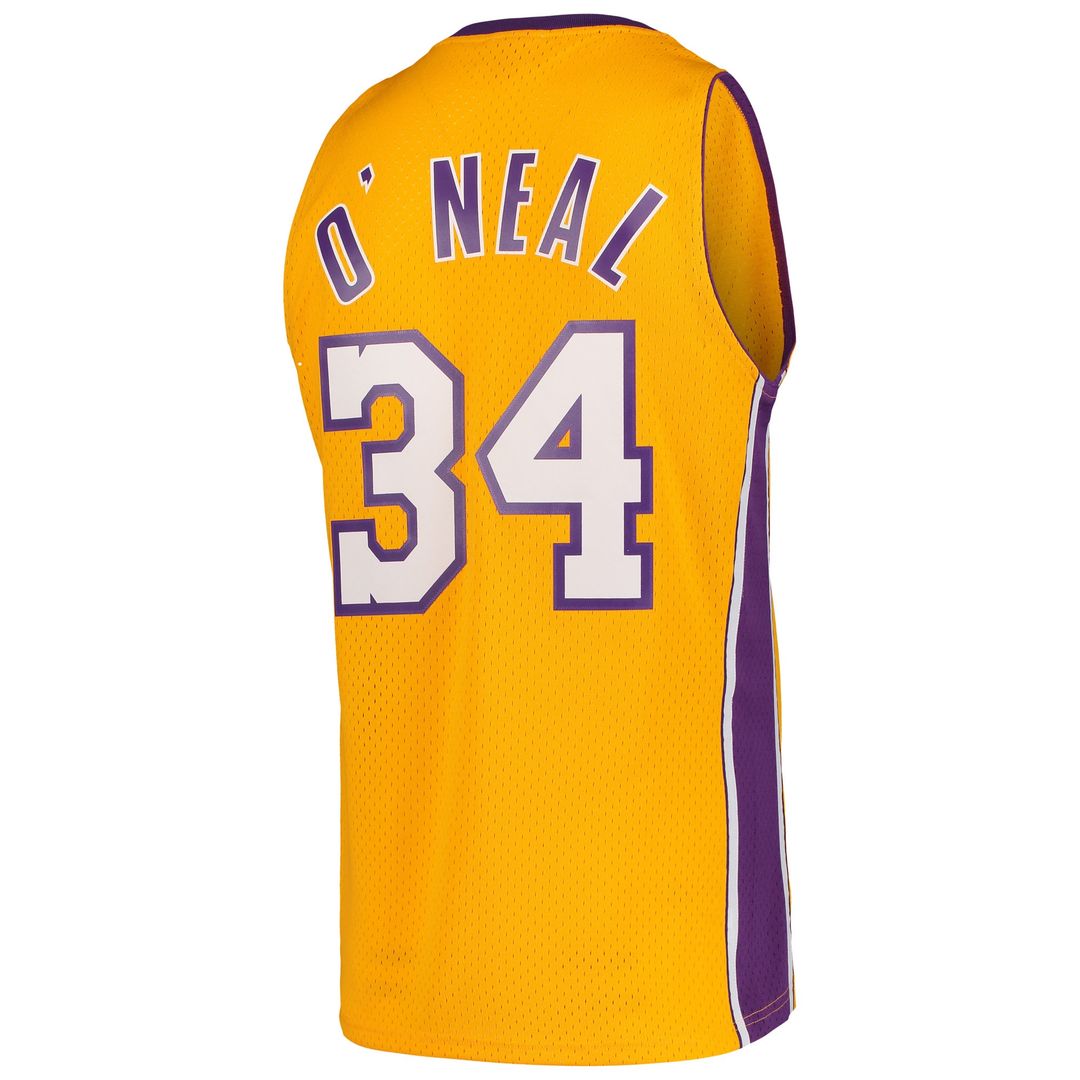 Los Angeles Lakers Shaquille O'Neal Mitchell & Ness Hardwood Classics Swingman Jersey - Gold