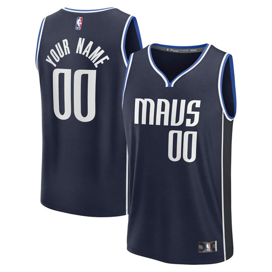 Dallas Mavericks Fanatics Fast Break Custom Jersey - Statement Edition - Navy