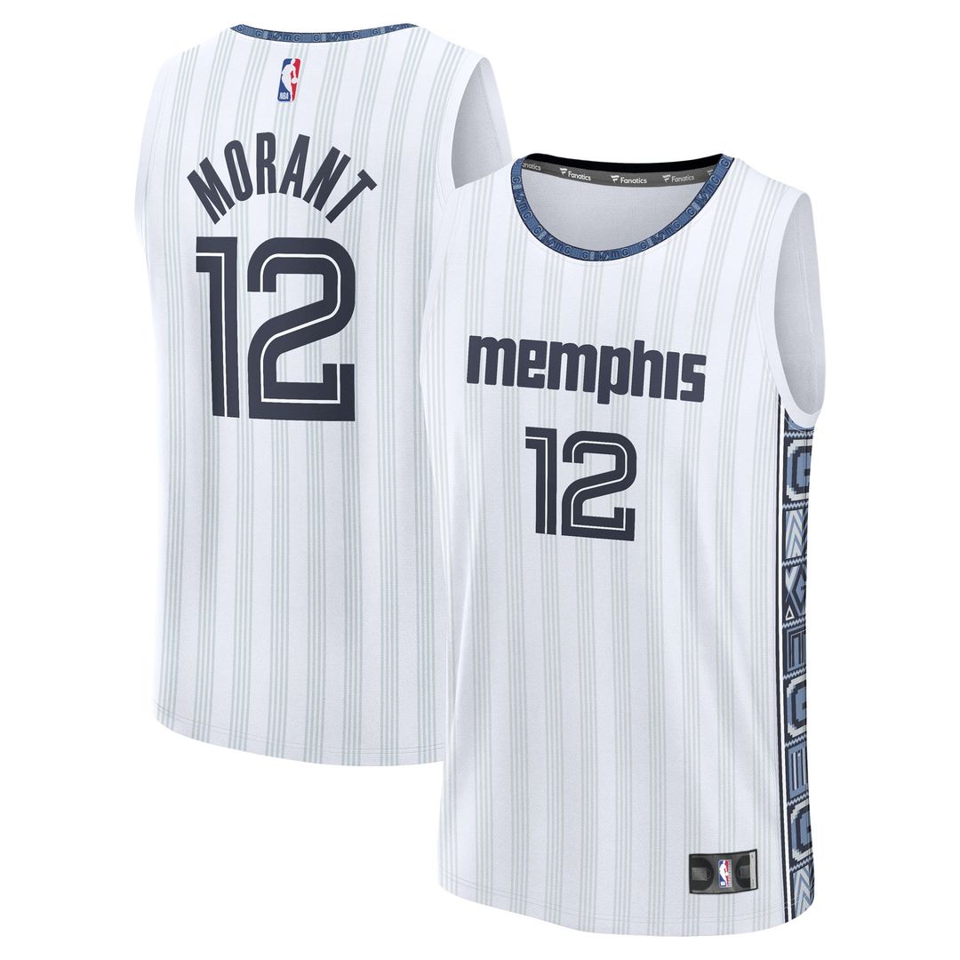 Memphis Grizzlies Ja Morant Fanatics 2025/26 City Edition Fast Break Jersey - White