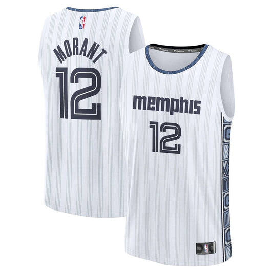 Memphis Grizzlies Ja Morant Fanatics 2025/26 City Edition Fast Break Jersey - White