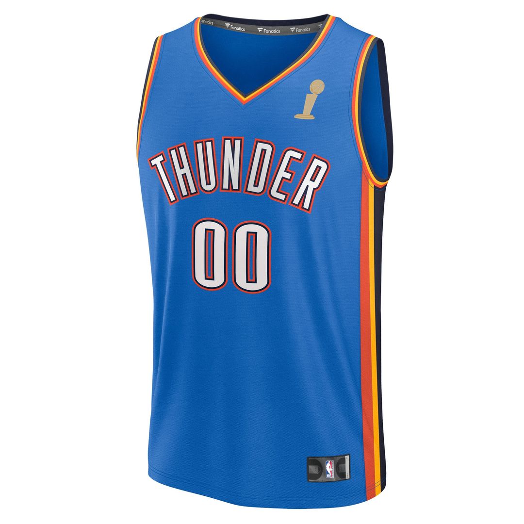 Oklahoma City Thunder Fanatics Youth Blue 2025 NBA Finals Champions Fast Break Replica Custom Jersey - Icon Edition