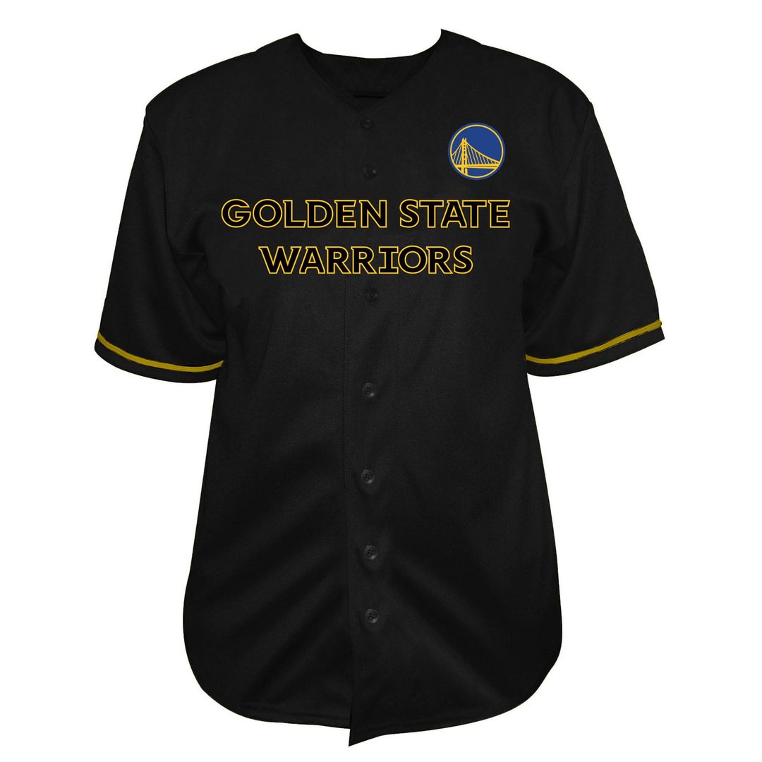 Golden State Warriors Fanatics Big & Tall Pop Full - Button Jersey - Black