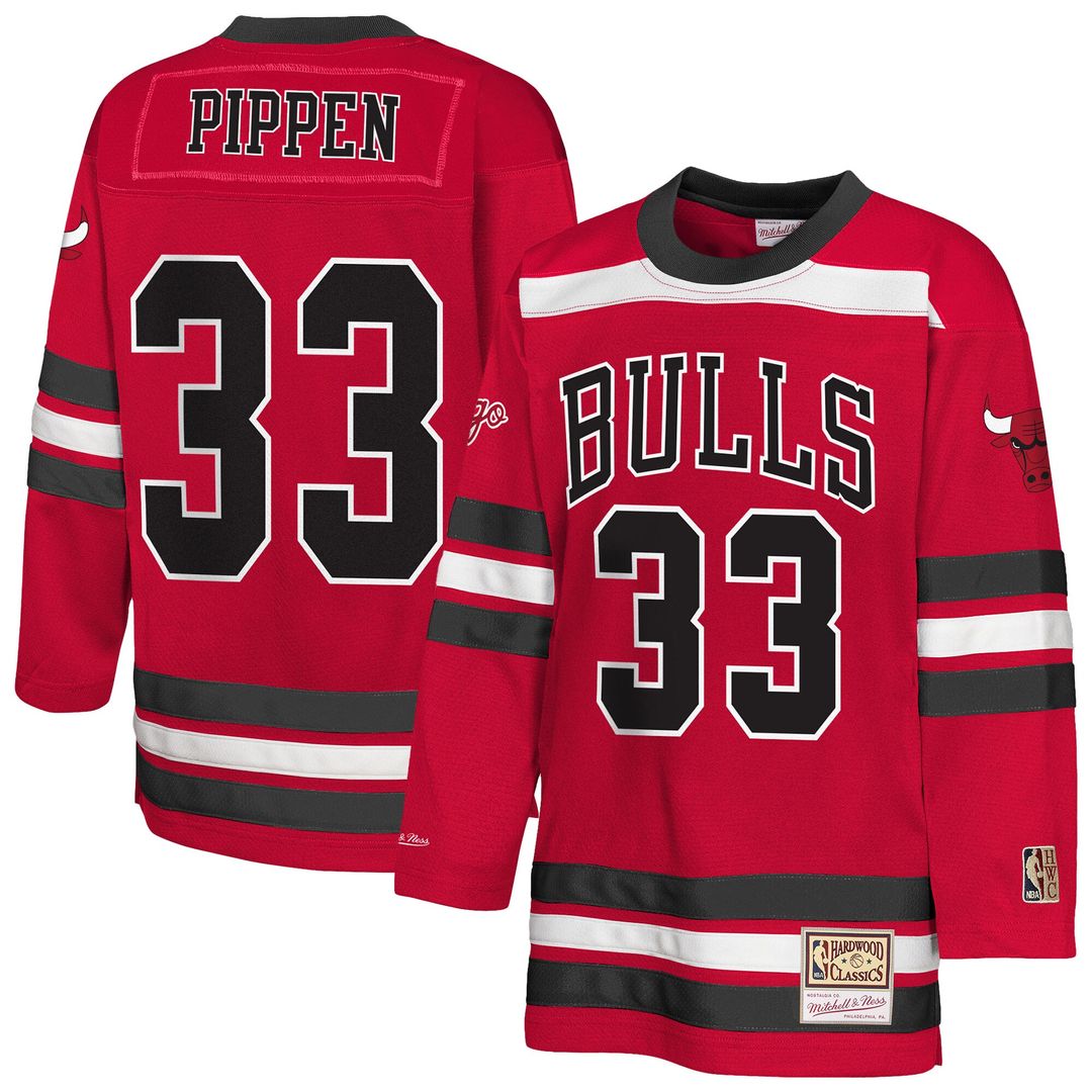 Chicago Bulls Scottie Pippen Mitchell & Ness Youth Maxxed Out 2.0 Fashion Hockey Jersey - Red