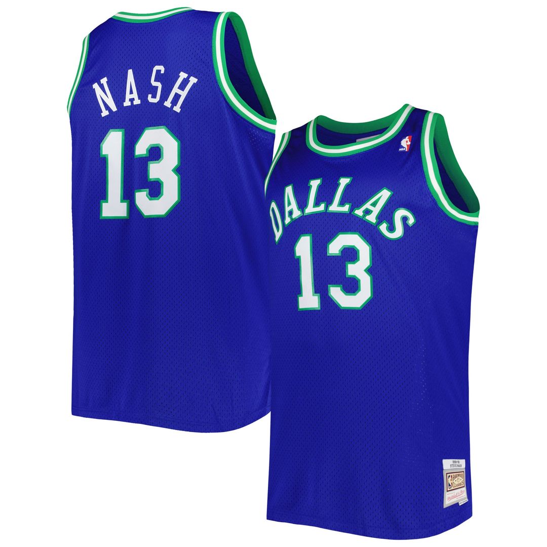 Dallas Mavericks Steve Nash Mitchell & Ness Big & Tall Hardwood Classics 1998/99 Swingman Jersey - Blue