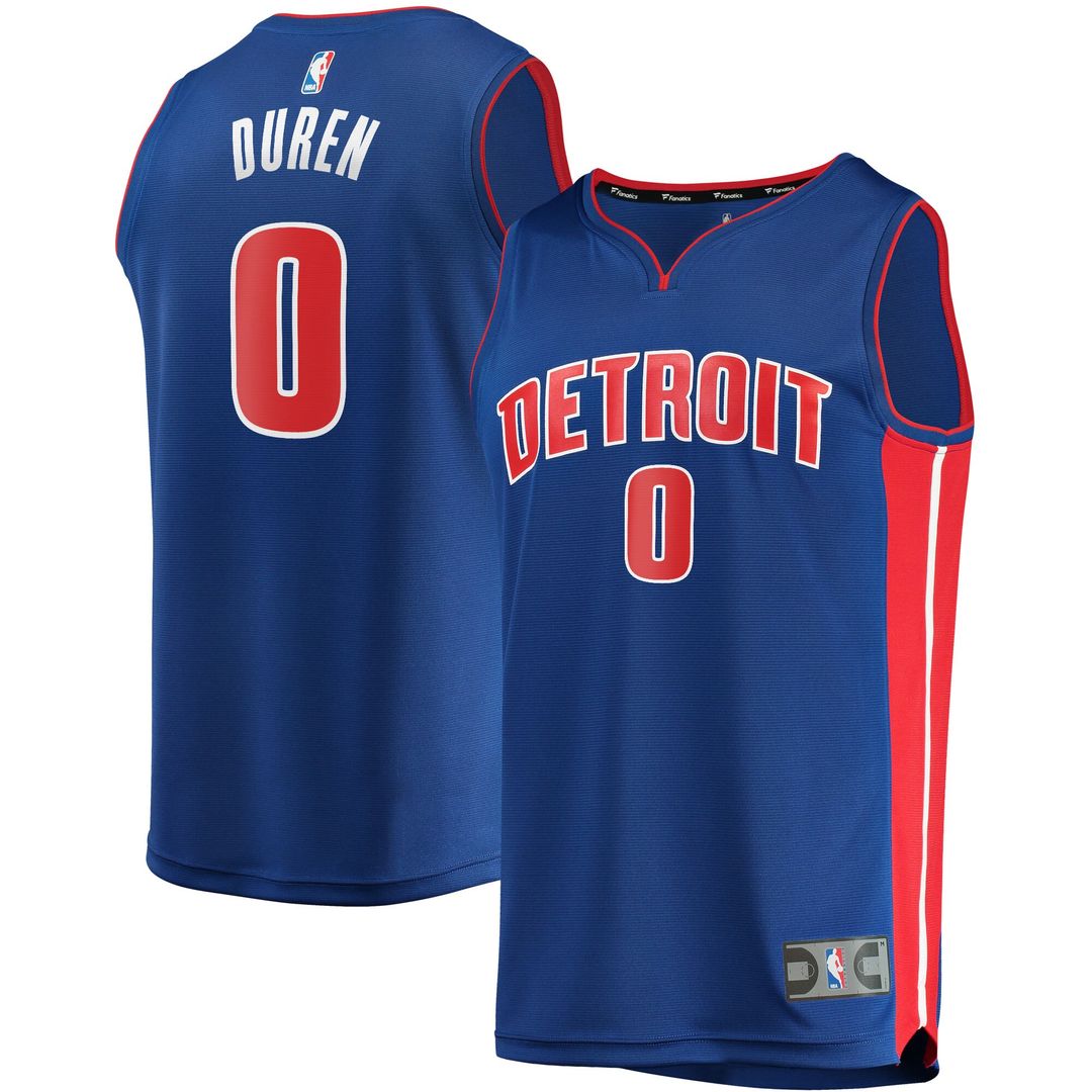 Detroit Pistons Jalen Duren Fanatics Fast Break Replica Jersey - Icon Edition - Blue