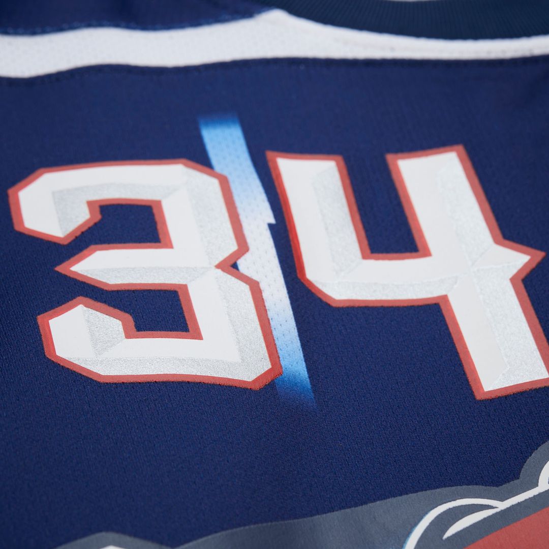 Houston Rockets Hakeem Olajuwon Mitchell & Ness Unisex Maxxed Out Fashion Hockey Jersey - Navy