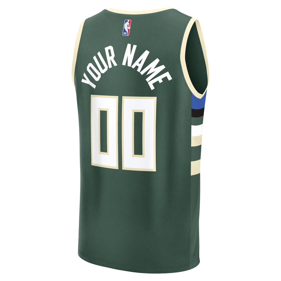 Milwaukee Bucks Fanatics Fast Break Custom Jersey - Icon Edition - Green
