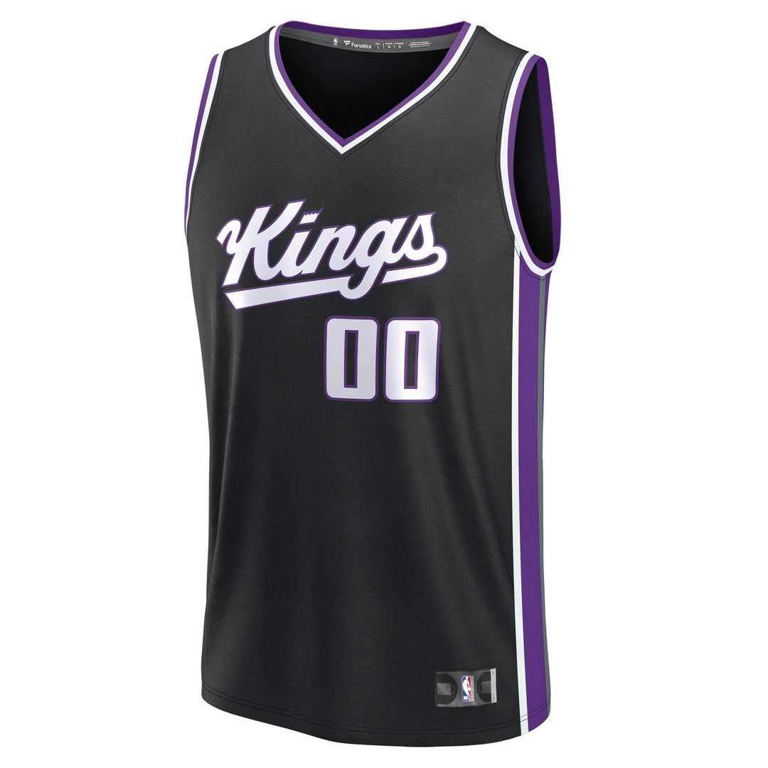 Sacramento Kings Fanatics Youth Fast Break Custom Replica Jersey - Black - Icon Edition