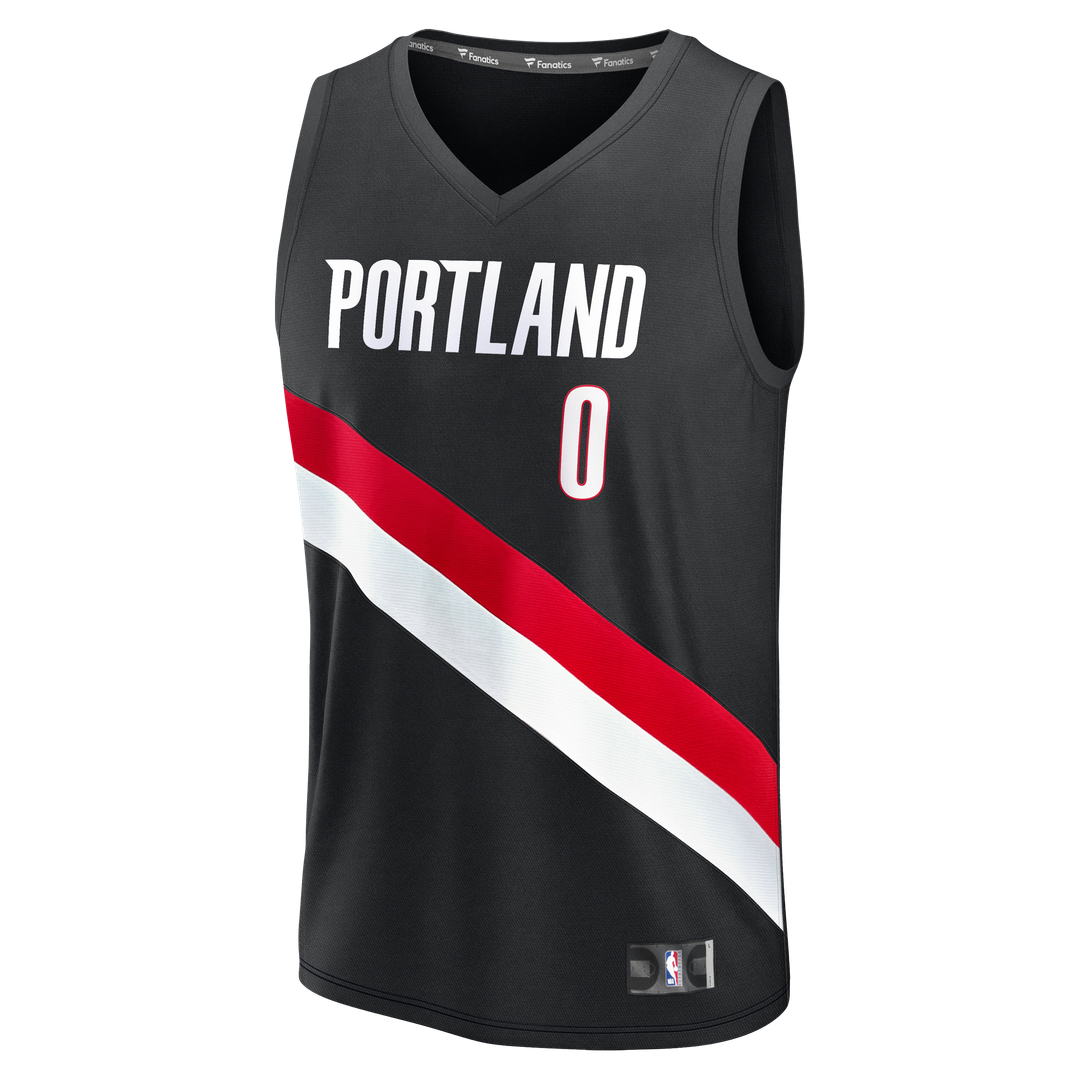 Portland Trail Blazers Damian Lillard Fanatics Youth Fast Break Replica Jersey - Black - Icon Edition