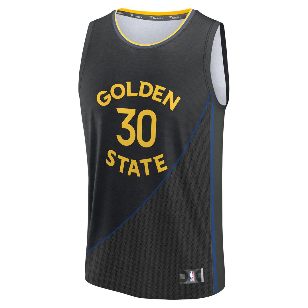Golden State Warriors Stephen Curry Fanatics Fast Break Replica Player Jersey - Statement Edition - Black