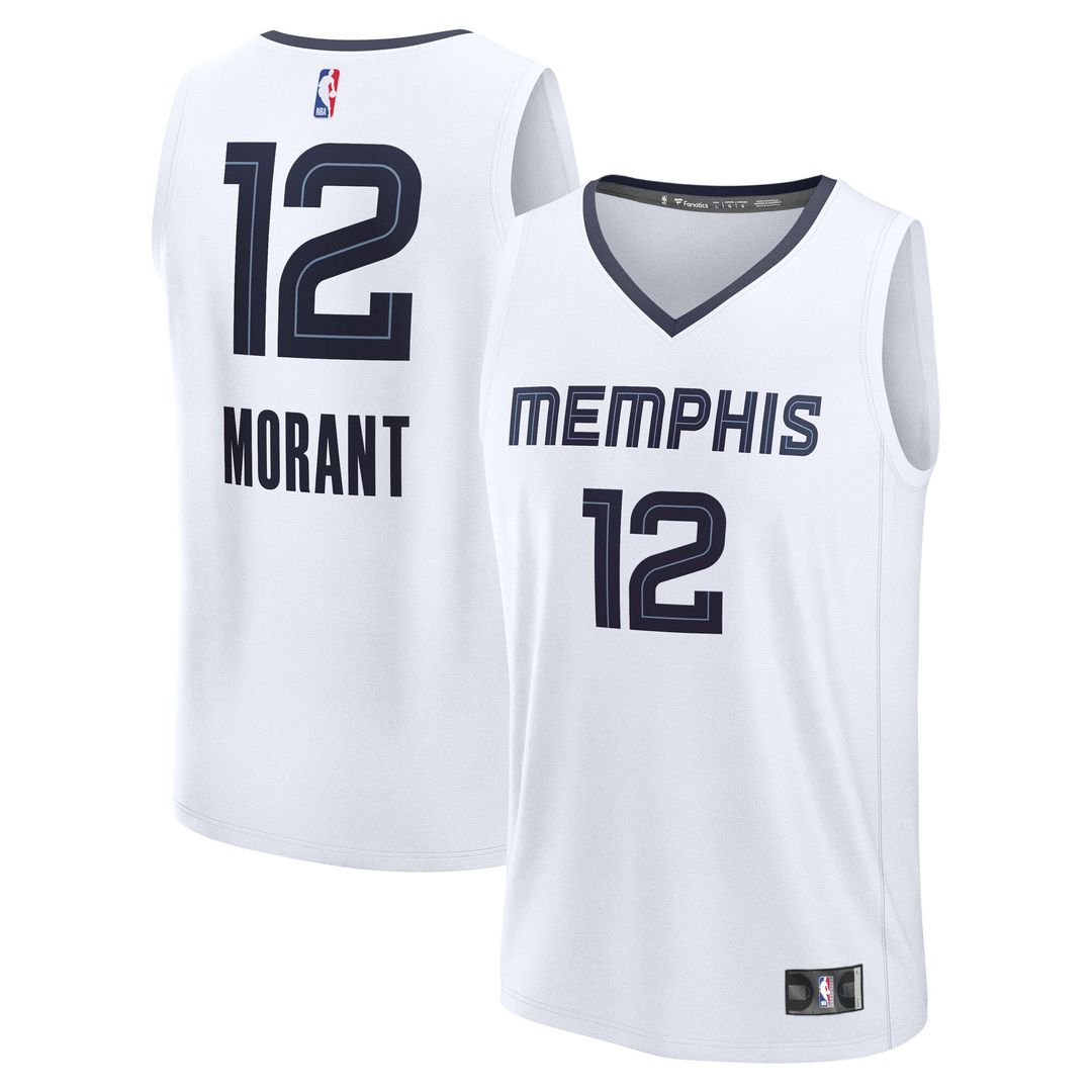 Memphis Grizzlies Ja Morant Fanatics Fast Break Replica Player Jersey - Association Edition - White