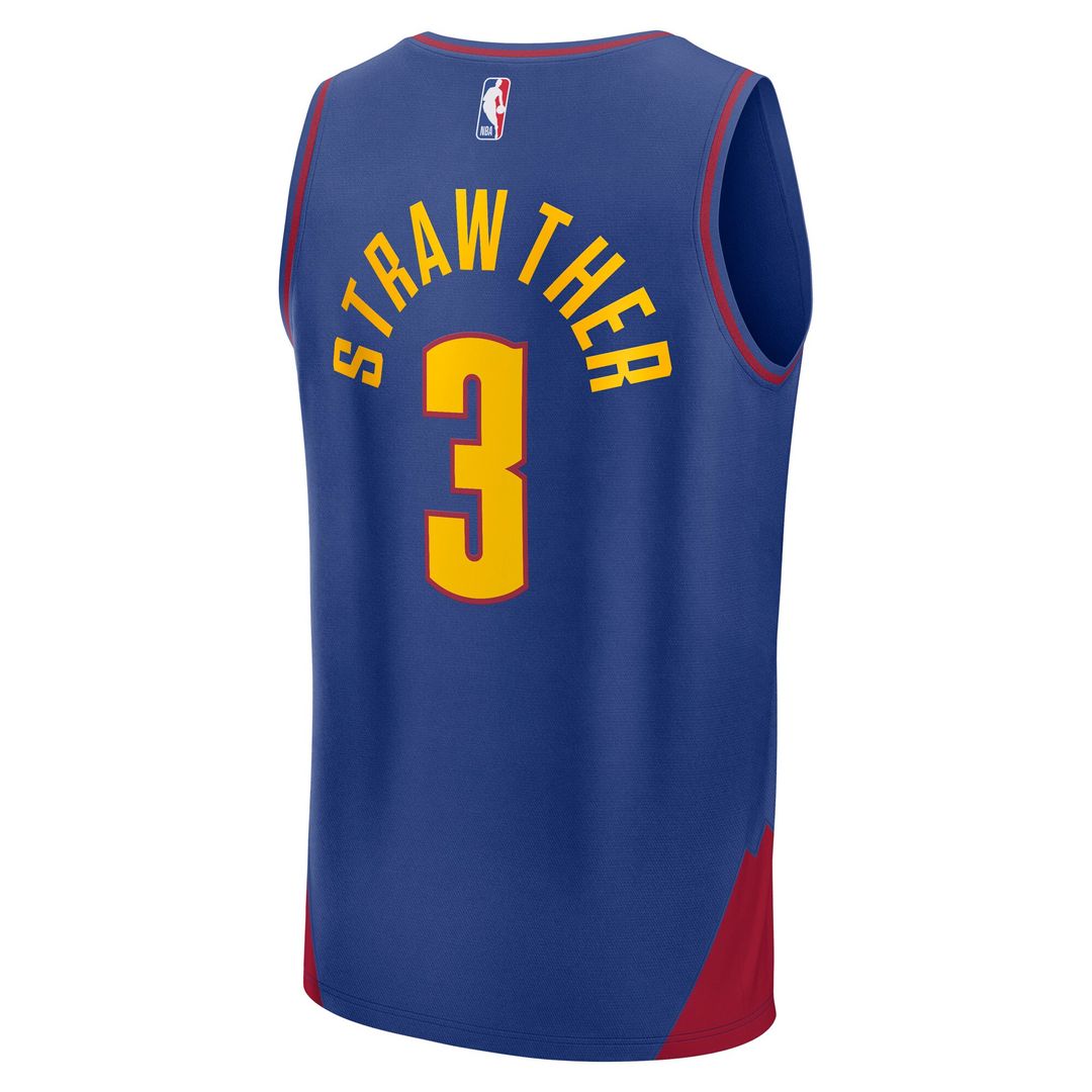 Denver Nuggets Julian Strawther Fanatics Fast Break Replica Player Jersey - Statement Edition - Blue