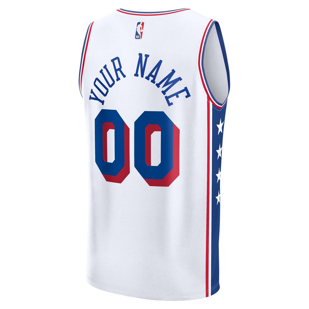 Philadelphia 76ers Fanatics Fast Break Custom Jersey - Association Edition - White