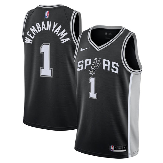 San Antonio Spurs Victor Wembanyama Nike Youth Swingman Jersey - Icon Edition - Black