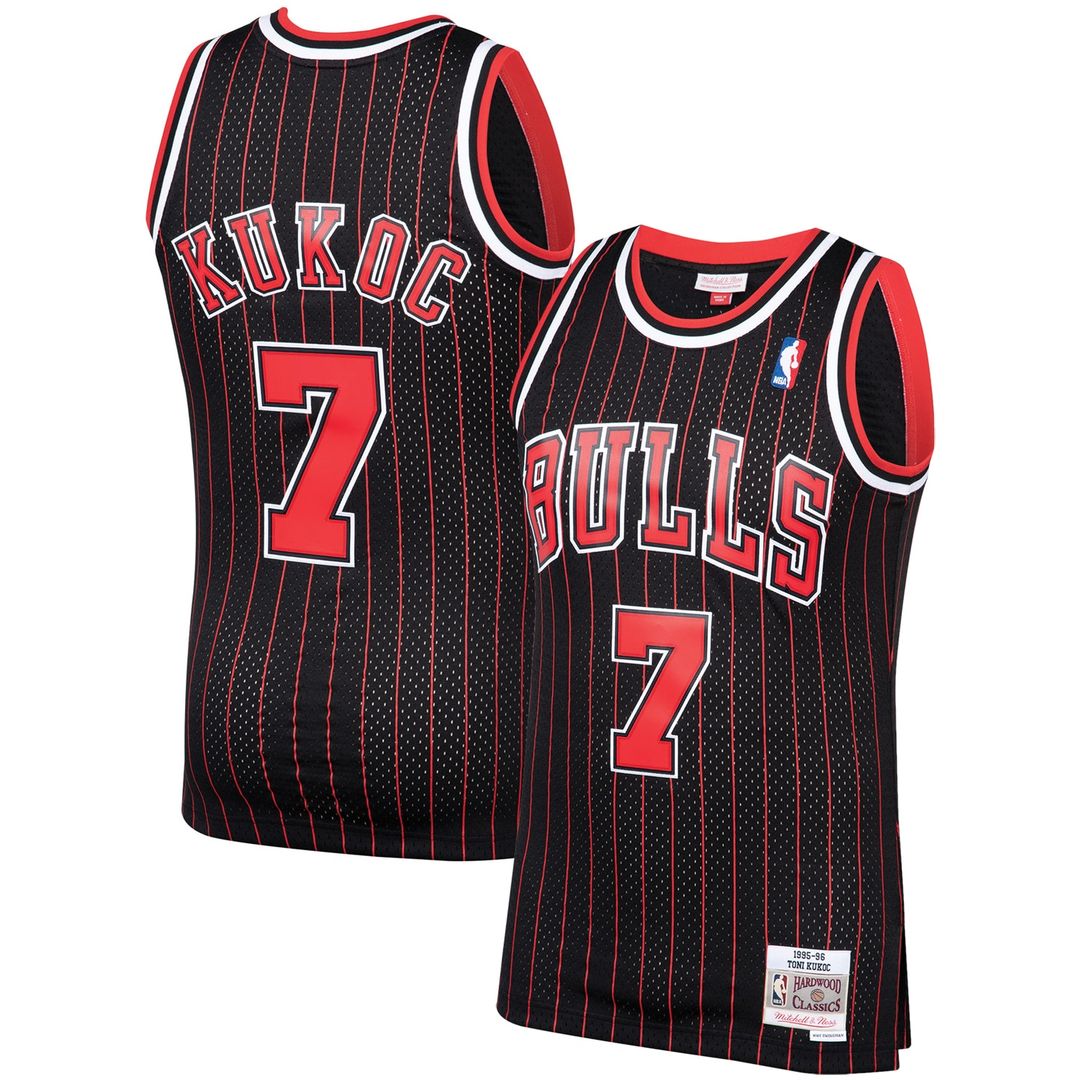 Chicago Bulls Toni Kukoc Mitchell & Ness 1995/96 Hardwood Classics Swingman Jersey - Black