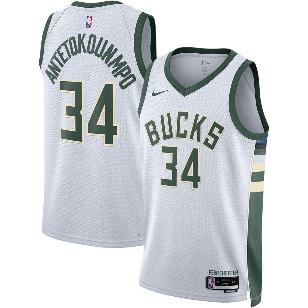 Milwaukee Bucks Giannis Antetokounmpo Nike Unisex Swingman Jersey - Association Edition - White