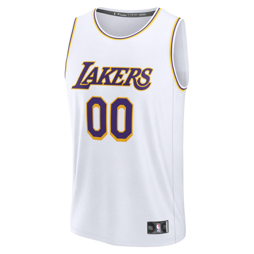 Los Angeles Lakers Fanatics Youth Fast Break Custom Replica Jersey - White - Association Edition