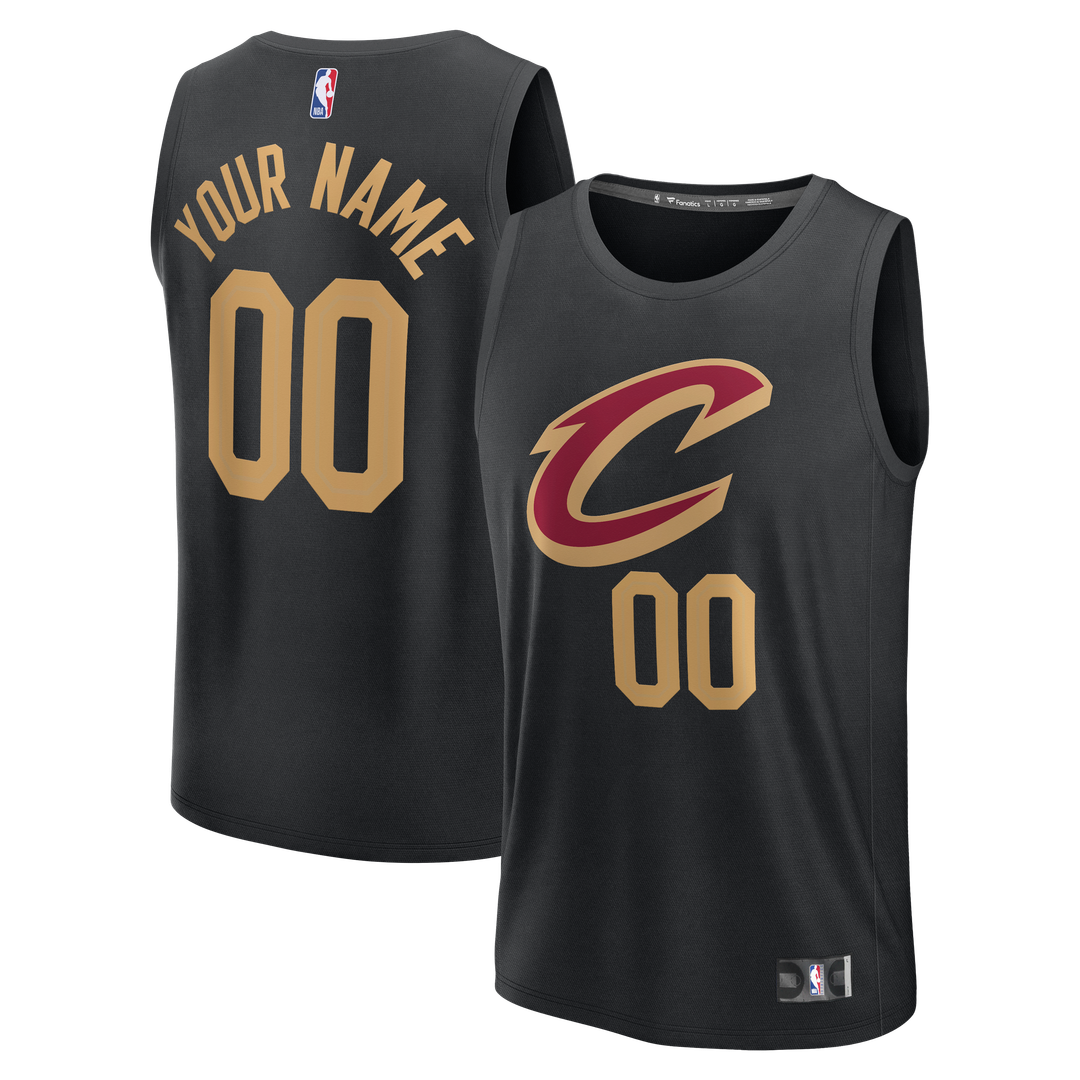 Cleveland Cavaliers Fanatics Youth Fast Break Custom Jersey - Statement Edition - Black
