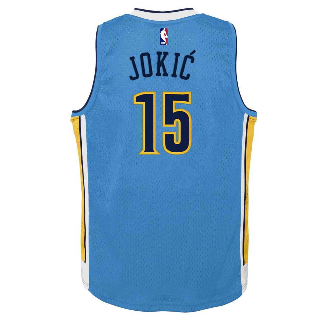 Denver Nuggets Nikola Jokic Mitchell & Ness Youth 2016/17 Hardwood Classics Swingman Jersey - Light Blue
