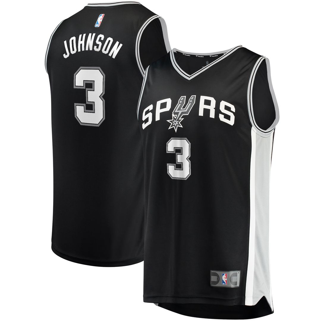 San Antonio Spurs Keldon Johnson Fanatics Fast Break Replica Jersey Black - Icon Edition