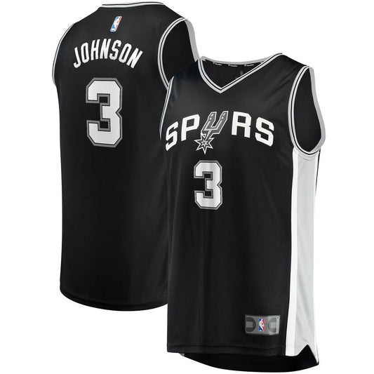 San Antonio Spurs Keldon Johnson Fanatics Fast Break Replica Jersey Black - Icon Edition