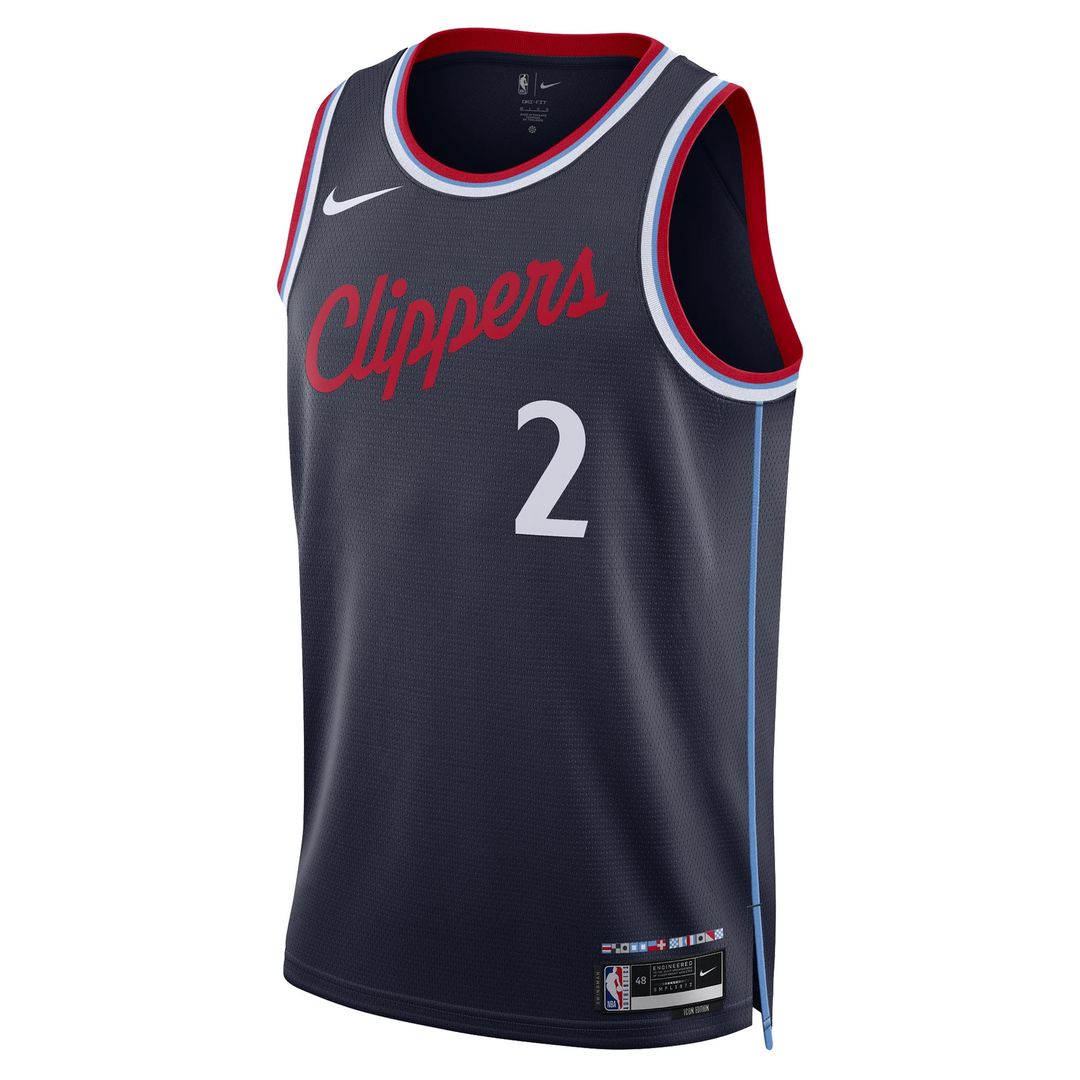 LA Clippers Kawhi Leonard Nike Unisex 2024/25 Swingman Jersey - Navy - Icon Edition