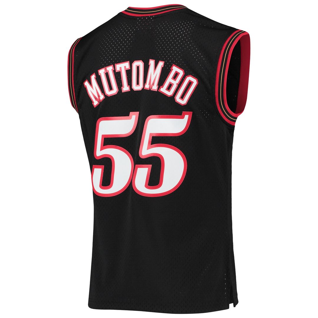 Philadelphia 76ers Dikembe Mutombo Mitchell & Ness Hardwood Classics Swingman Jersey - Black