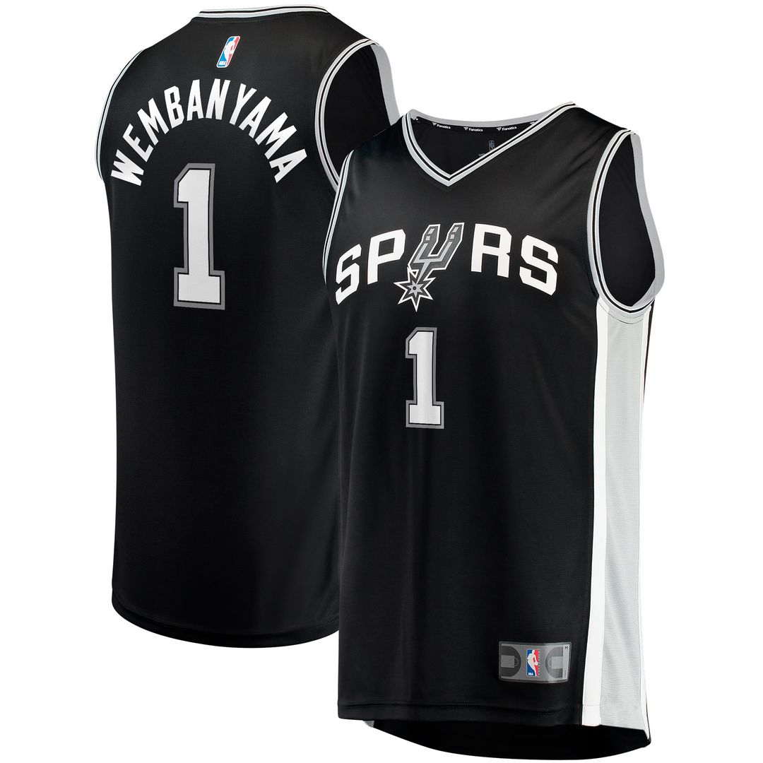 San Antonio Spurs Victor Wembanyama Fanatics Fast Break Replica Jersey - Icon Edition - Black