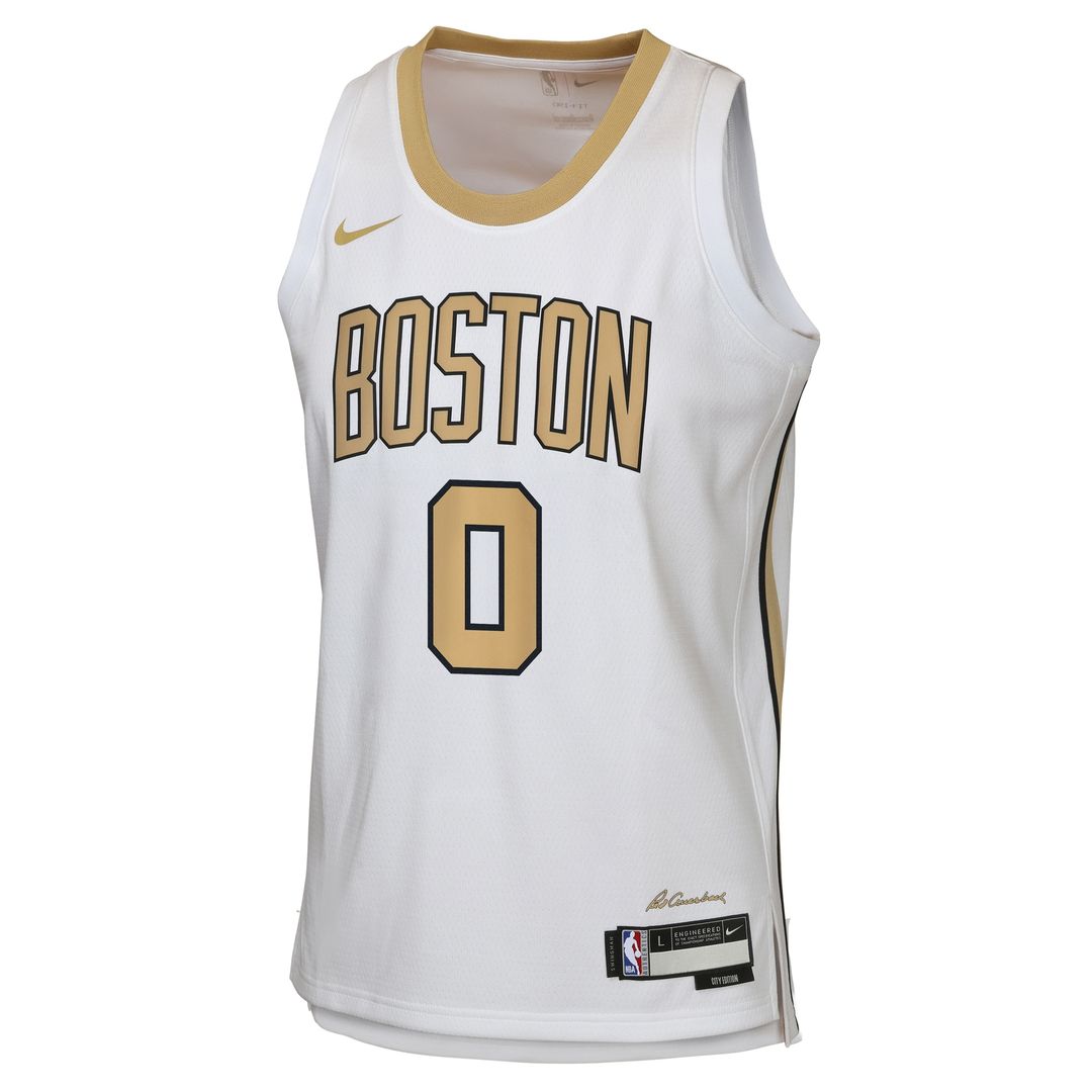 Boston Celtics Jayson Tatum Nike Youth 2025/26 City Edition Swingman Jersey - White