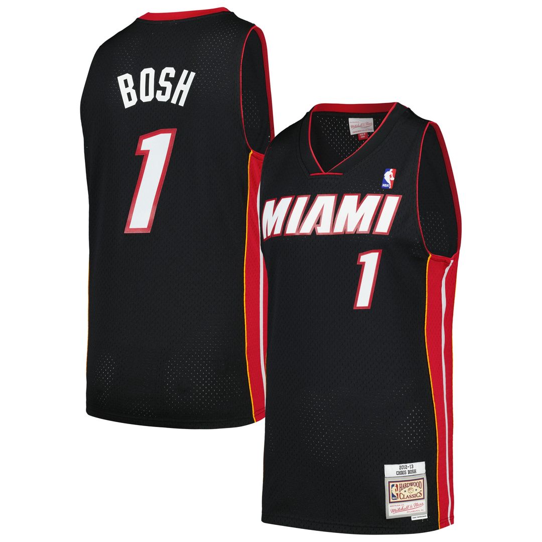 Miami Heat Chris Bosh Mitchell & Ness 2012/13 Hardwood Classics Swingman Jersey - Black