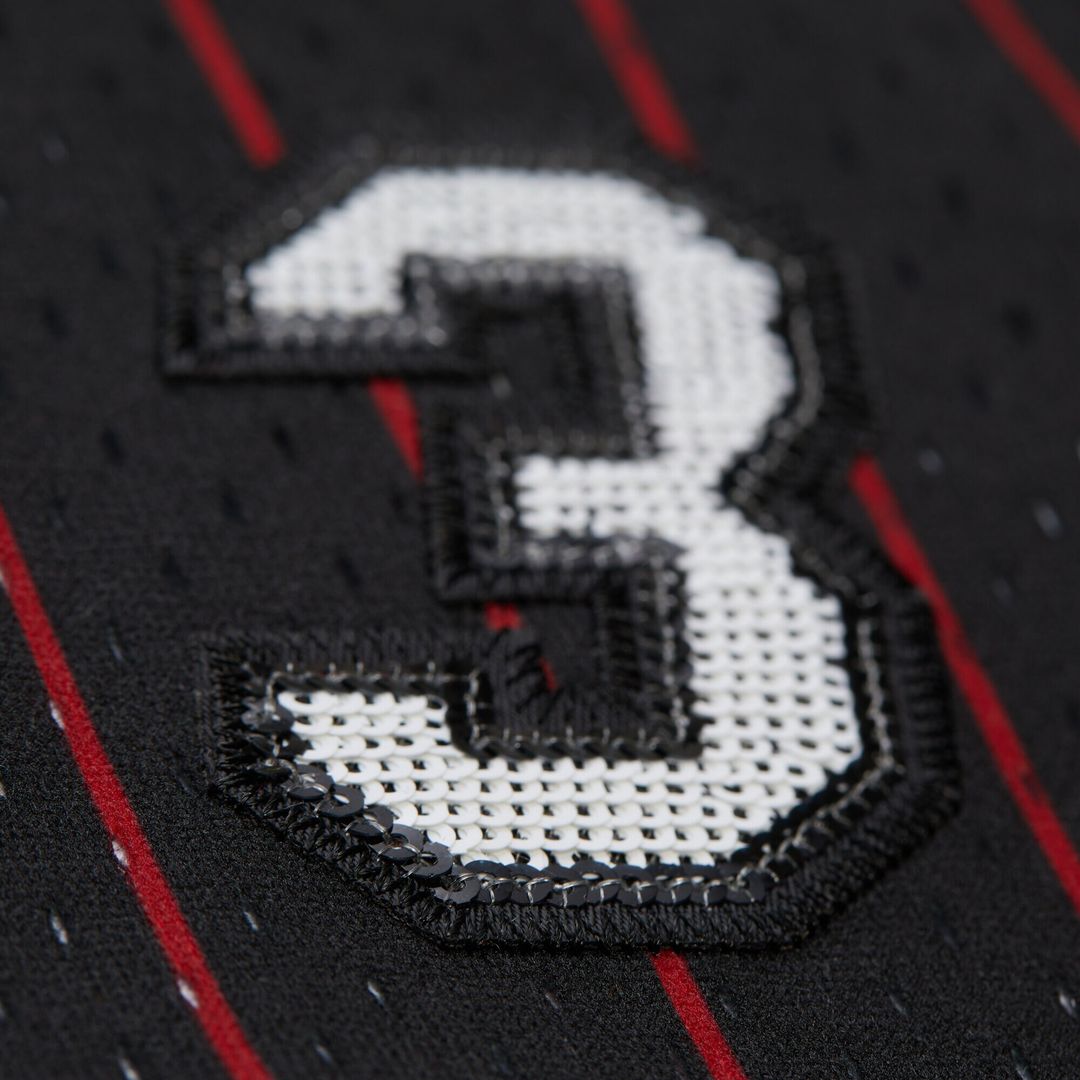 Miami Heat Dwyane Wade Mitchell & Ness x DANNIJO Women's Fashion Cropped Basketball Jersey - Black