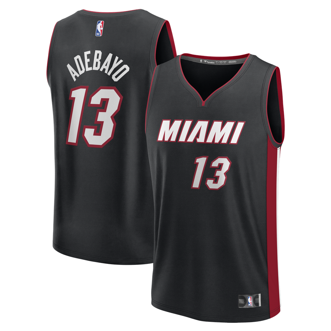 Miami Heat Bam Adebayo Fanatics Fast Break Replica Jersey - Black - Icon Edition