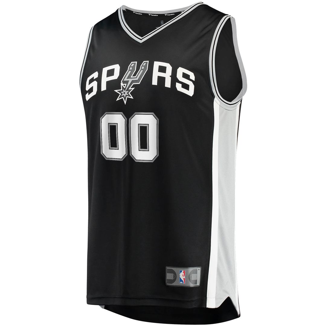 San Antonio Spurs Fanatics Youth Fast Break Custom Replica Jersey Black - Icon Edition