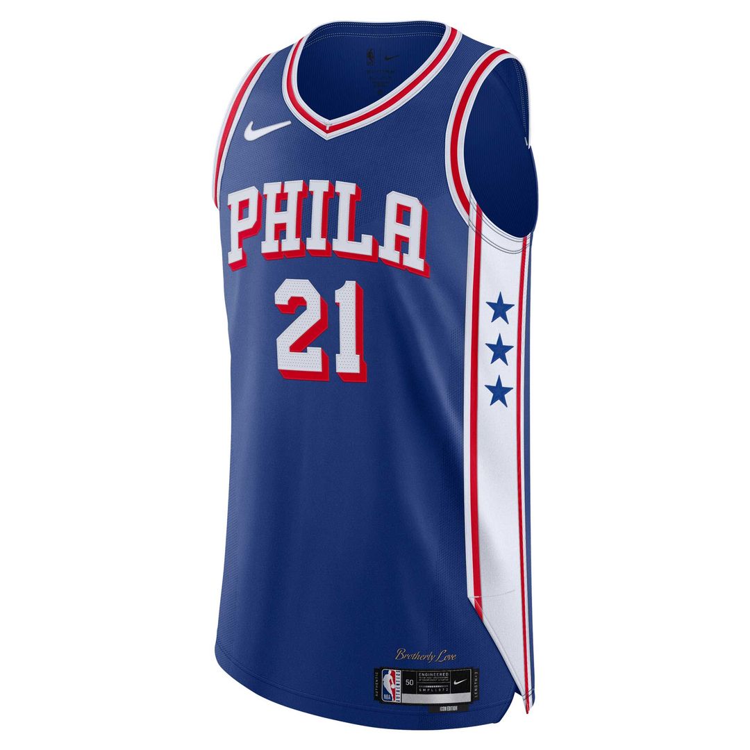 Philadelphia 76ers Joel Embiid Nike Authentic Jersey - Icon Edition - Royal