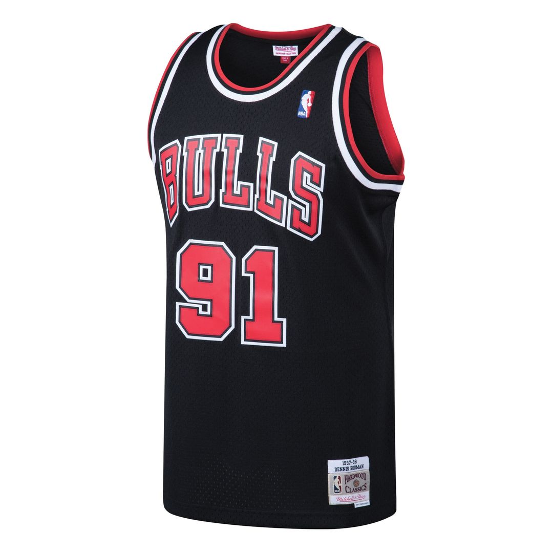 Chicago Bulls Dennis Rodman Mitchell & Ness 1997/98 Hardwood Classics Swingman Jersey - Black