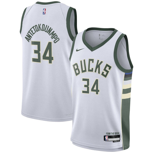 Milwaukee Bucks Giannis Antetokounmpo Nike Youth Swingman Jersey - Association Edition - White
