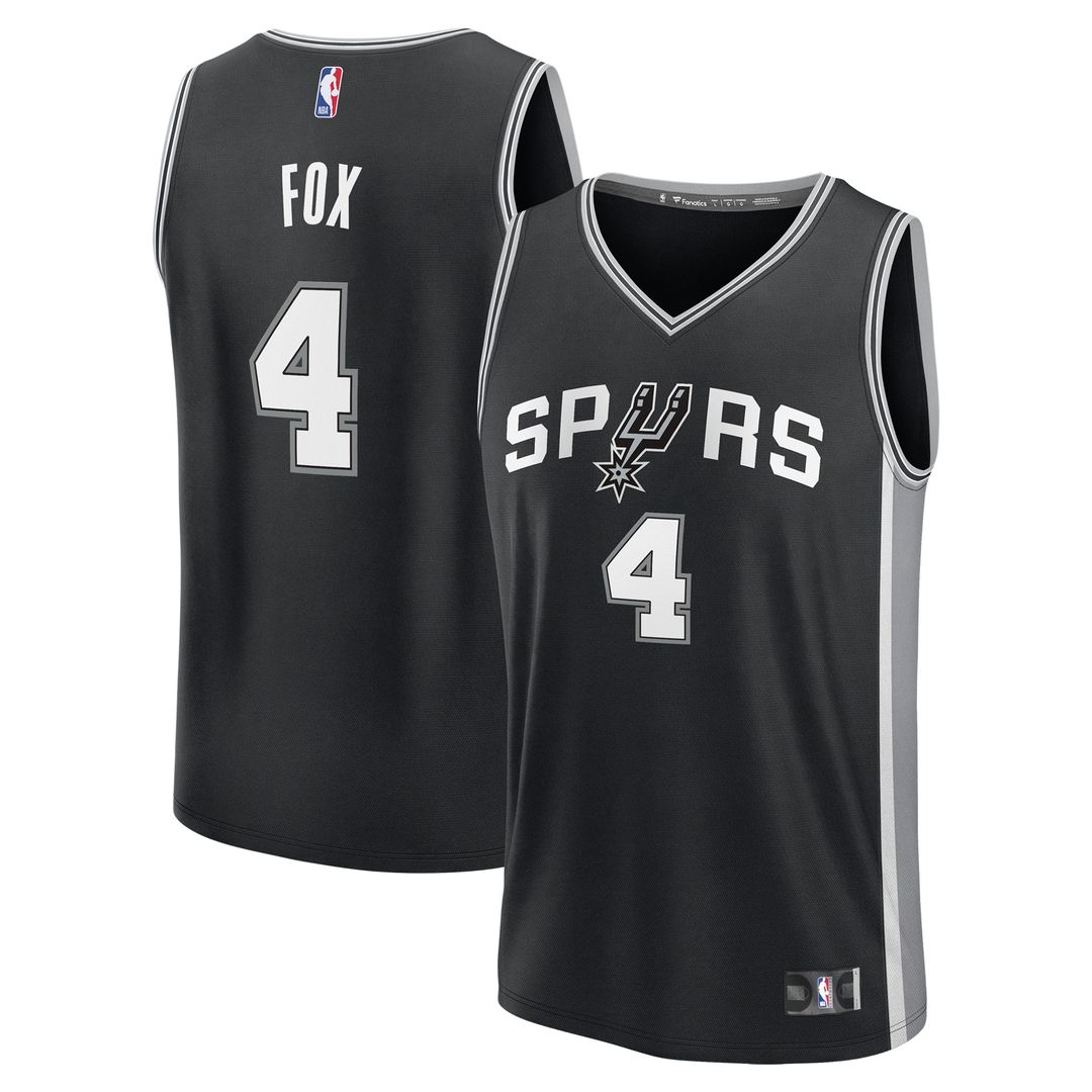 San Antonio Spurs De'Aaron Fox Fanatics Fast Break Replica Player Jersey - Icon Edition - Black