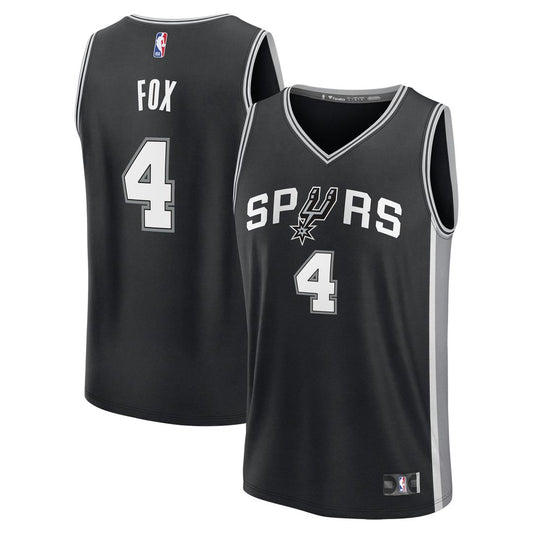 San Antonio Spurs De'Aaron Fox Fanatics Fast Break Replica Player Jersey - Icon Edition - Black