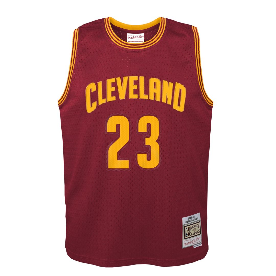 Cleveland Cavaliers LeBron James Mitchell & Ness Youth 2015/16 Hardwood Classics Swingman Jersey - Wine
