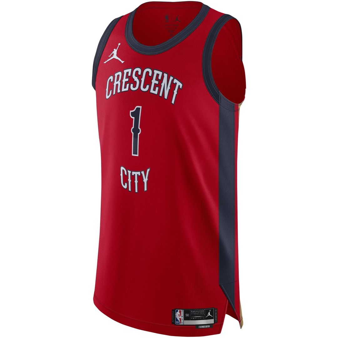 New Orleans Pelicans Zion Williamson Jordan Brand Authentic Jersey - Statement Edition - Red